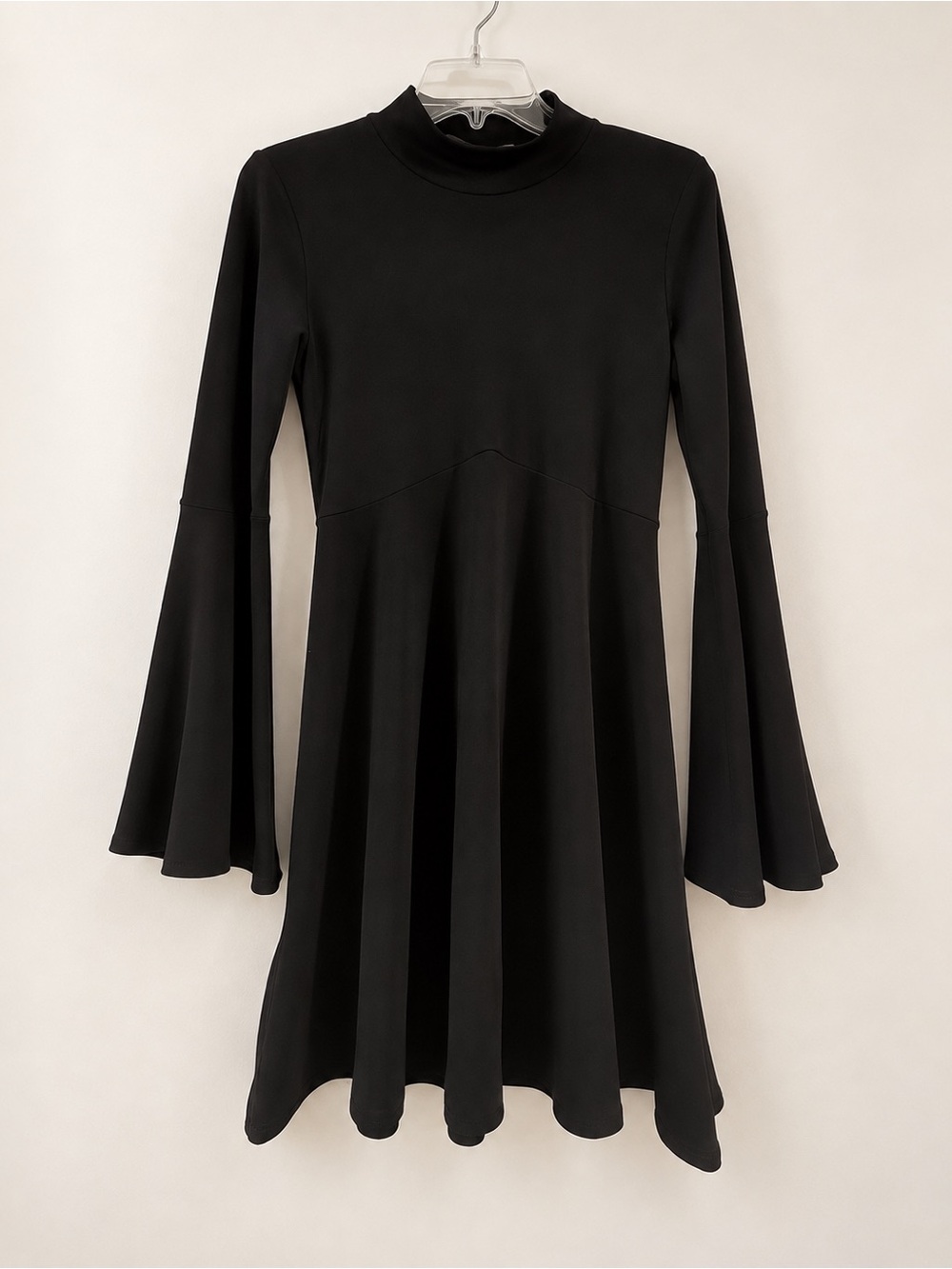 BCBGeneration Black Long Flare Sleeve Mini Dress